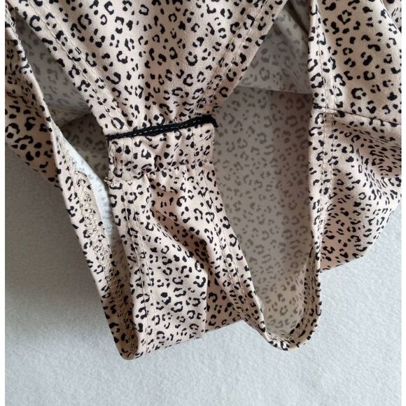 Gaze Bodysuit Women Small Tan Black Animal Print Long Sleeve - Picture 6 of 11
